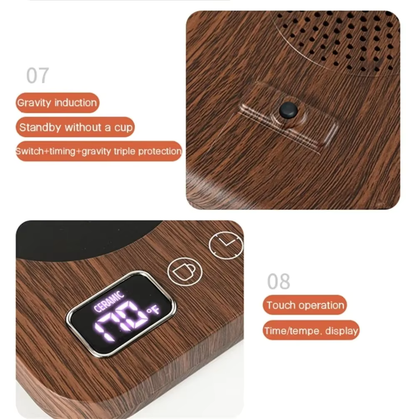 Smart Electric Mug Warmer – 3-Temp Control & Auto Shut-Off for Home & Office