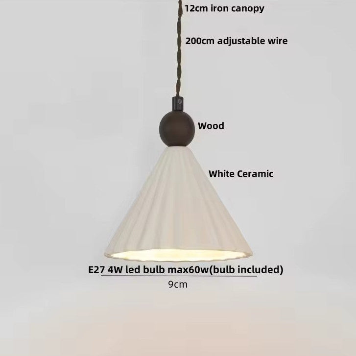 LuxRoyale Ceramic Pendant Light Wooden Accent for Kitchen Island