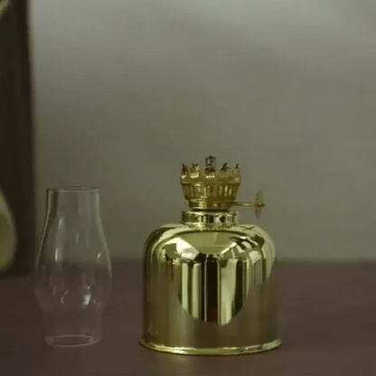 LuxRoyale Vintage Oil Lamp Windproof Electroplated Iron Finish