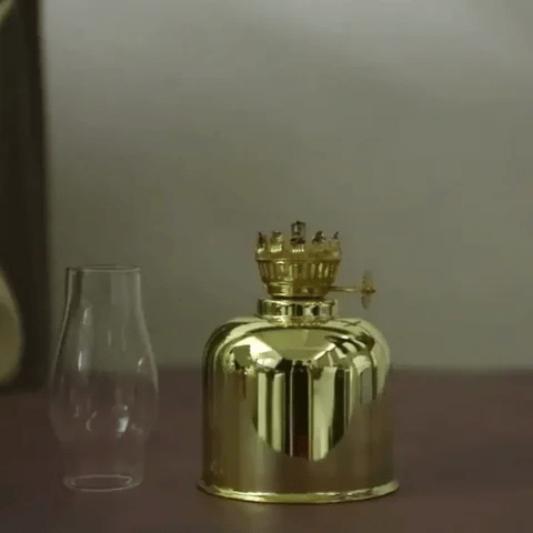 LuxRoyale Vintage Oil Lamp Windproof Electroplated Iron Finish