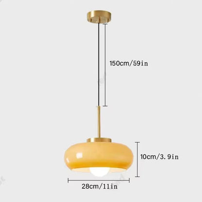 RoyaleGlow Nordic Milk Glass Pendant Light, Copper Shade Modern Hanging Lamp