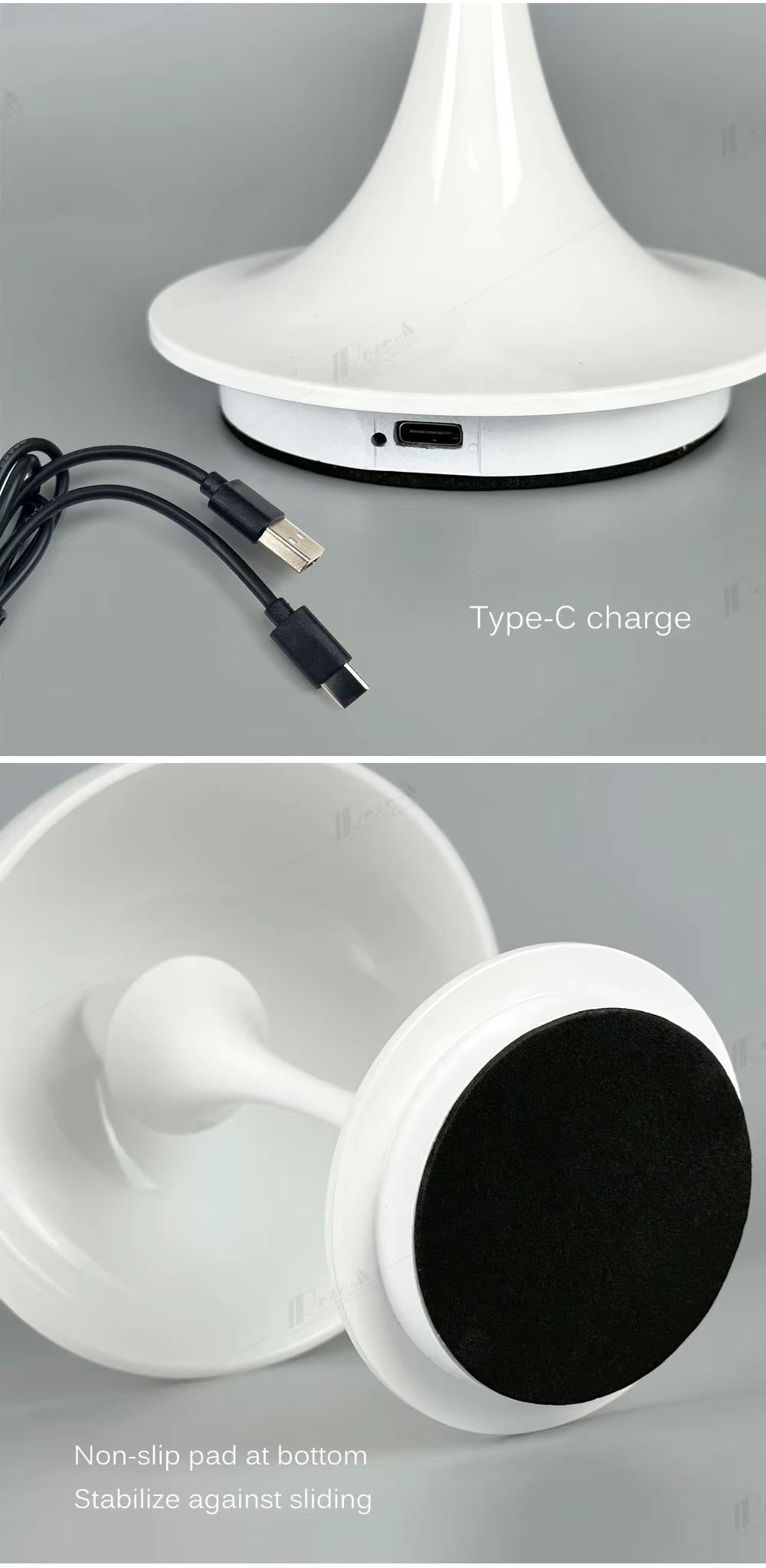 RoyaleGlow Bauhaus Mushroom Lamp – Rechargeable, Elegant & Touch-Controlled