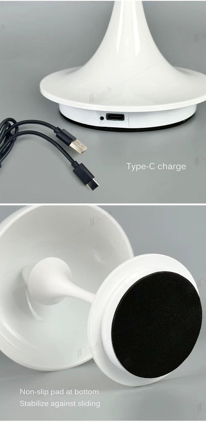 RoyaleGlow Bauhaus Mushroom Lamp – Rechargeable, Elegant & Touch-Controlled