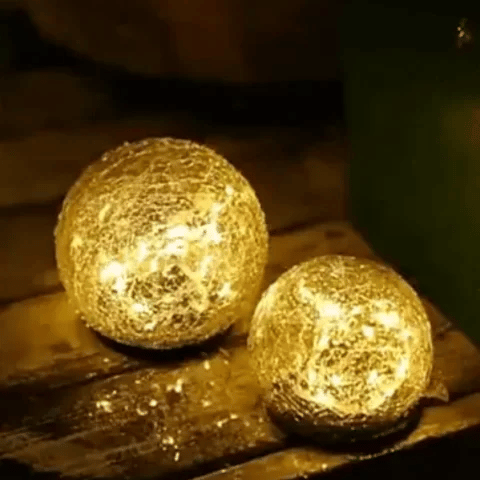 LuxRoyale Outdoor Solar Orb Garden Light Waterproof Auto On At Dusk