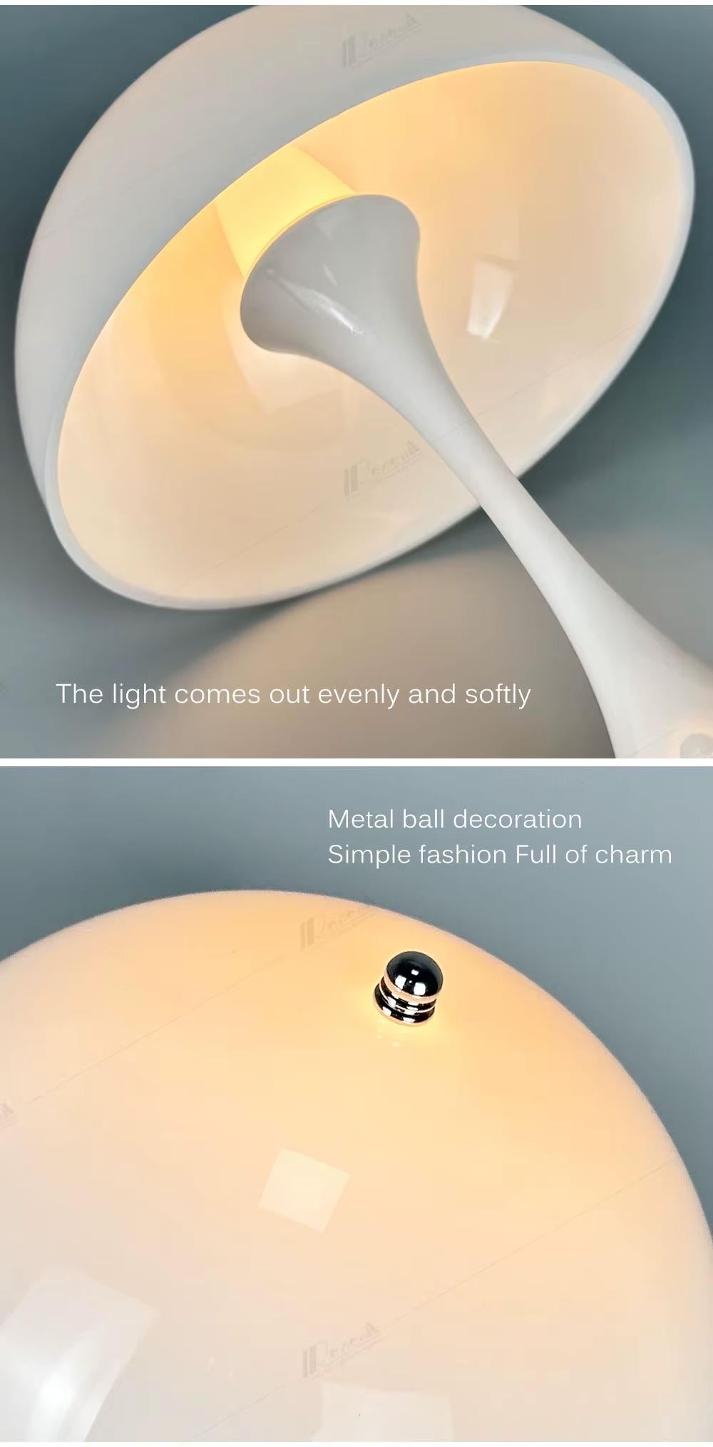 RoyaleGlow Bauhaus Mushroom Lamp – Rechargeable, Elegant & Touch-Controlled