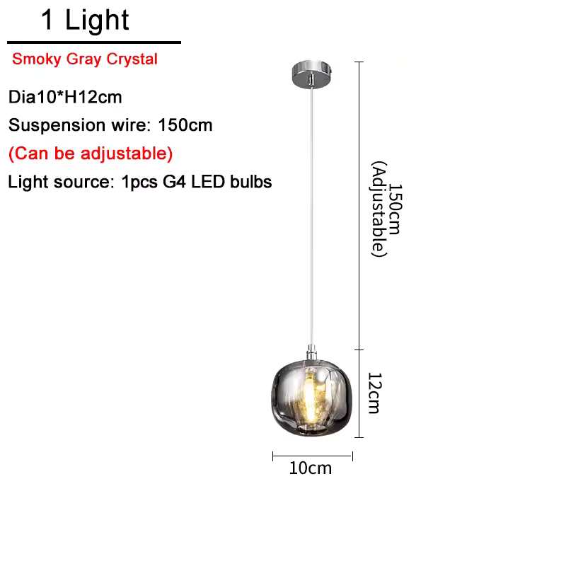 Luxora Modern Colored Glass Multi Pendant Chandelier for Dining Room & Living Room