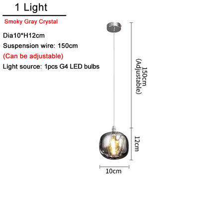 Luxora Modern Colored Glass Multi Pendant Chandelier for Dining Room & Living Room