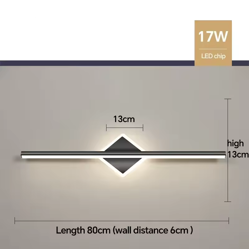 Royallure Black Vanity Light Fixture - LED Linear Wall Lamp for Modern Interiors