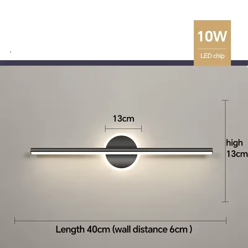 Royallure Black Vanity Light Fixture - LED Linear Wall Lamp for Modern Interiors
