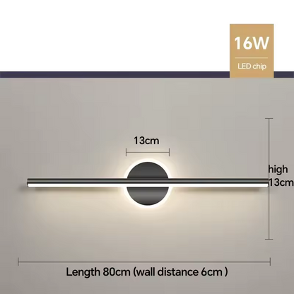 Royallure Black Vanity Light Fixture - LED Linear Wall Lamp for Modern Interiors