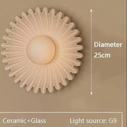LuxRoyale Nordic Ceramic Flower LED Wall Sconce for Bedroom and Living Room