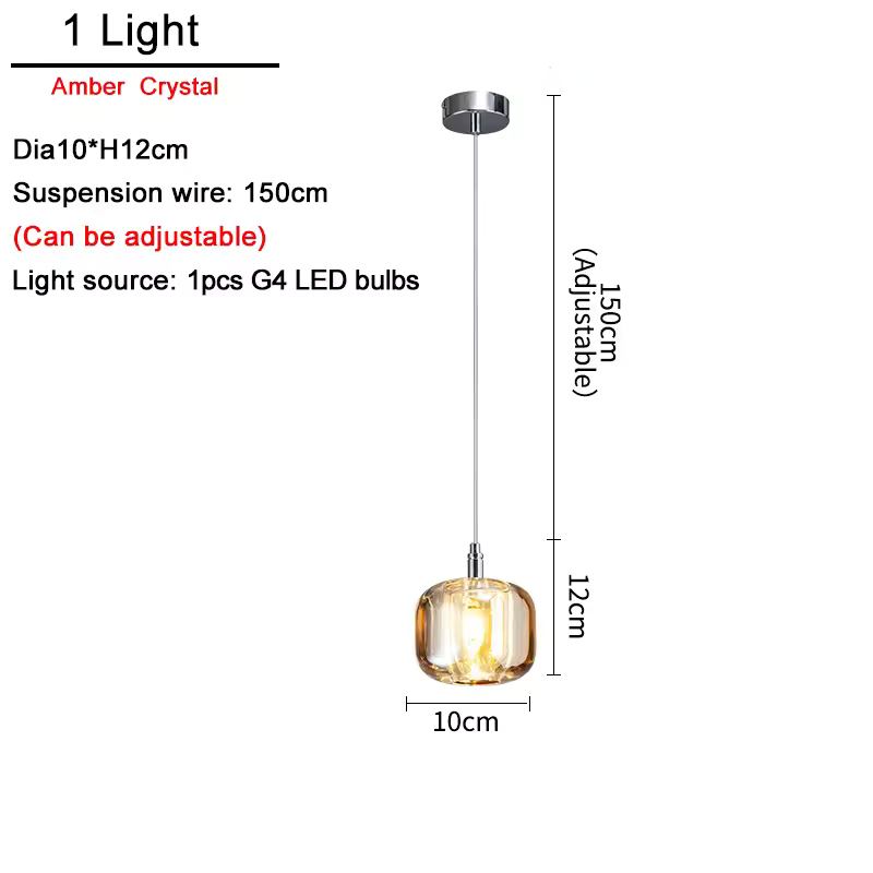 Luxora Modern Colored Glass Multi Pendant Chandelier for Dining Room & Living Room