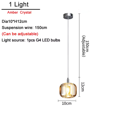 Luxora Modern Colored Glass Multi Pendant Chandelier for Dining Room & Living Room