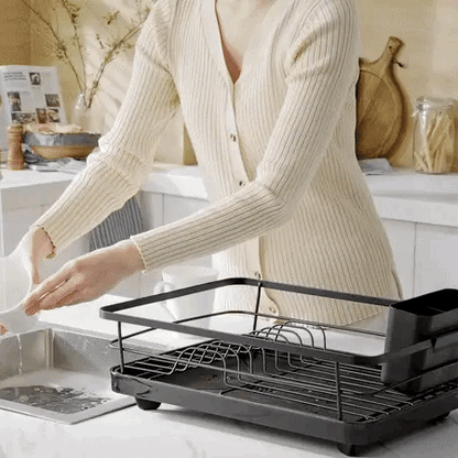 Royallure Large Dish Drying Rack with Drainboard Rustproof Dish Drainer for Kitchen