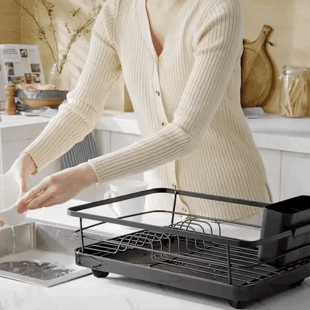 Royallure Large Dish Drying Rack with Drainboard Rustproof Dish Drainer for Kitchen