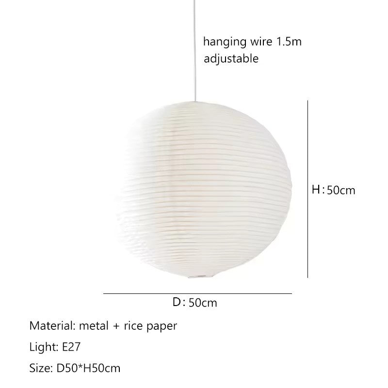 Royelux Japanese Rice Paper Pendant Light, Zen Lantern for Bedroom & Living Room