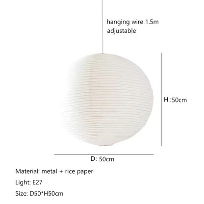 Royelux Japanese Rice Paper Pendant Light, Zen Lantern for Bedroom & Living Room