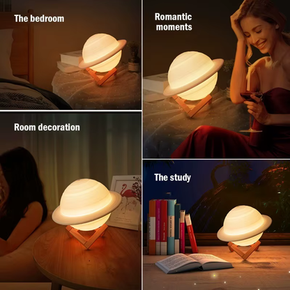 3D Saturn Lamp – Realistic Planet Night Light for Cosmic-Themed Home Decor