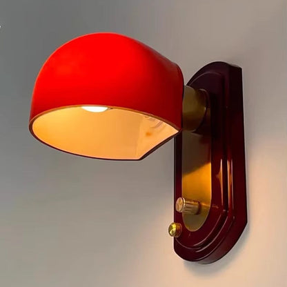 RoyaleGlow Modern Rounded Dome Wall Sconce - Sculptural Amber Glass Light Fixture