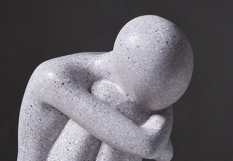 RoyaleGlow Abstract Embrace Ceramic Sculpture - Modern Minimalist Couple Figurine Decor