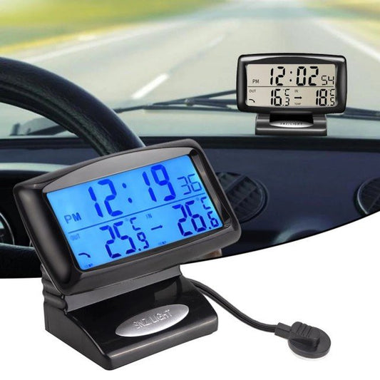 Luxora Car Dashboard Thermometer with Digital Clock Display