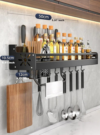 Luxora Wall Mounted Kitchen Storage Rack Organizer - Durable and Space-Saving Solution