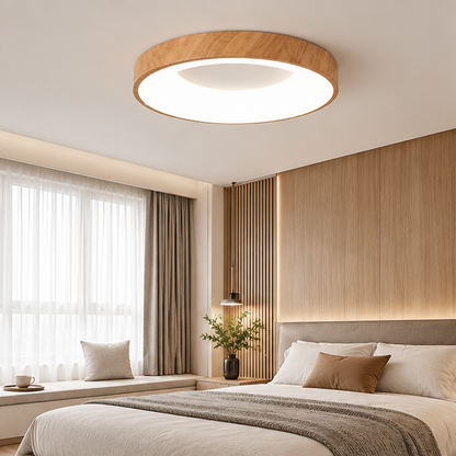 LuxRoyale Modern Flush Mount LED Ceiling Light - Round Fixture for Living Room Bedroom