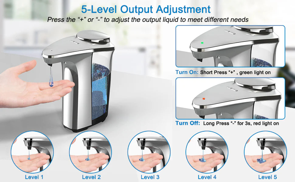 RoyaleGlow Automatic Touchless Dish Soap Dispenser For Kitchen And Bathroom
