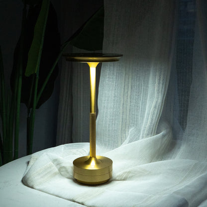 Luxlive Cordless Ambient Table Lamp - Metallic, Waterproof, Adjustable Brightness - Gold