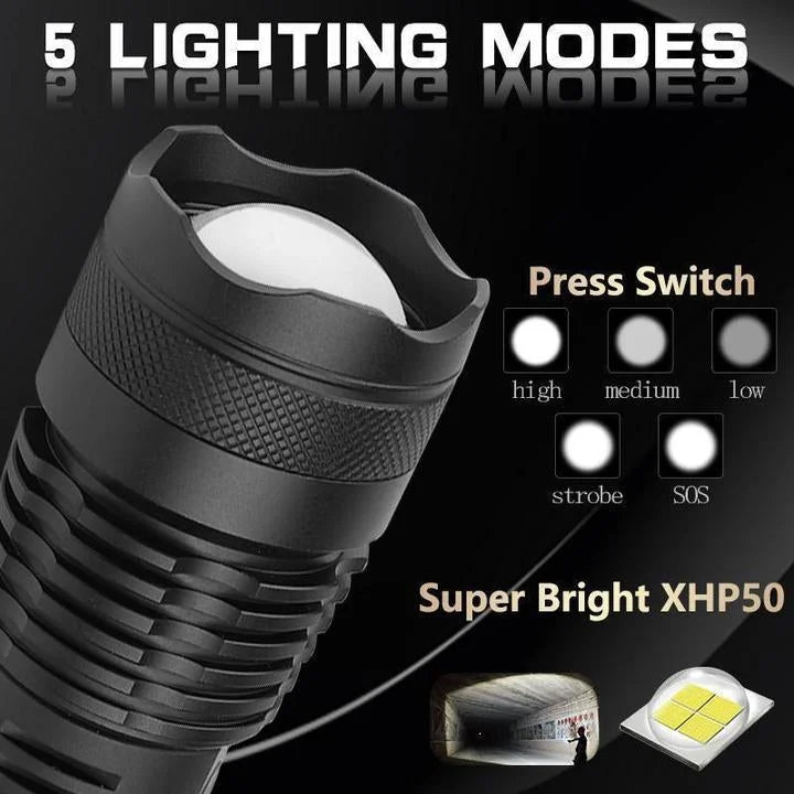 RoyaleGlow 90000 Lumens Xhp50.2 Most Powerful Flashlight