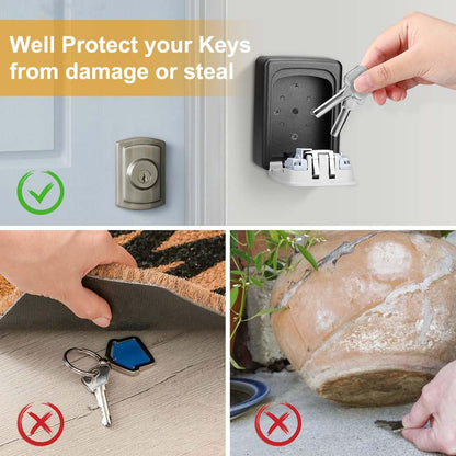 Luxora Lock Box For Keys - Secure 4-Digit Combination Safe