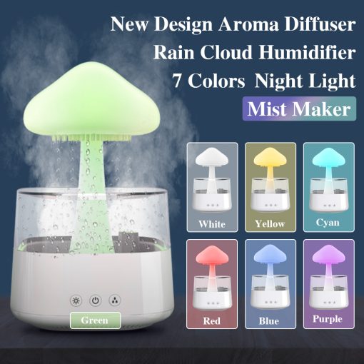 Luxora 2-in-1 Desk Light Humidifier Rain Cloud Aromatherapy Essential Oil Zen Diffuser & Raining Cloud Night Light