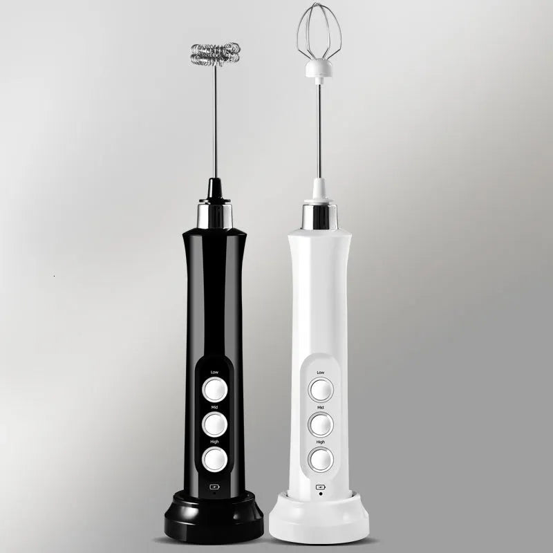 Royallure Wireless Electric Milk Frother 3-Speed Handheld USB Foam Maker