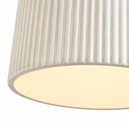 RoyaleGlow Nordic Ridged Ceramic Pendant Light with Faux Leather Strap