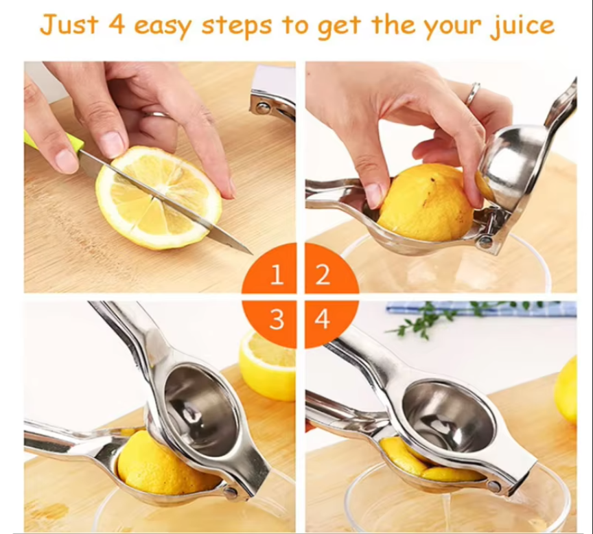 Luxora Manual Citrus Press Juicer For Oranges And Lemons, Stainless Steel