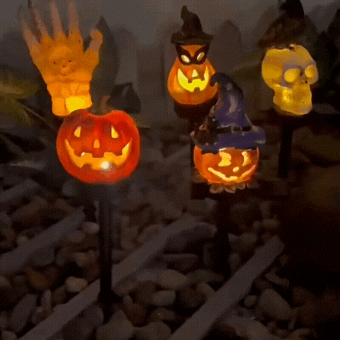 Rayvia Solar Halloween Pumpkin Garden Stake Lights Waterproof Outdoor Decorations