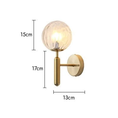 Royallure Globe Glass Wall Sconce Modern LED Wall Light for Bedroom & Living Room