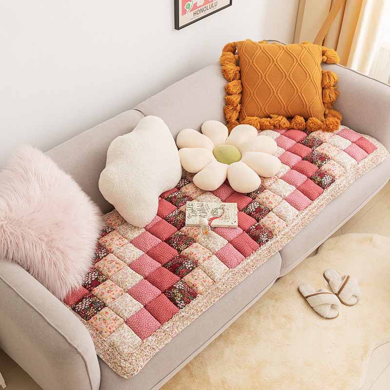 Pawelux Garden Chic Cotton Couch Protector Cover – Scratch-Resistant Sofa Shield for Pet Owners