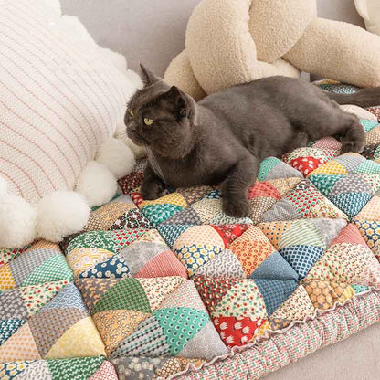 Pawelux Garden Chic Cotton Couch Protector Cover – Scratch-Resistant Sofa Shield for Pet Owners