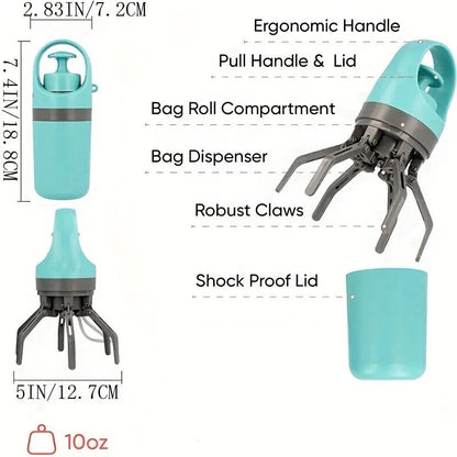 RoyaleGlow Portable Pooper Scooper with Built-In Bag Dispenser