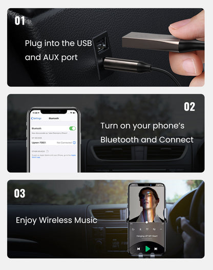 Luxora Bluetooth Aux Adapter for Wireless Car Audio Connection