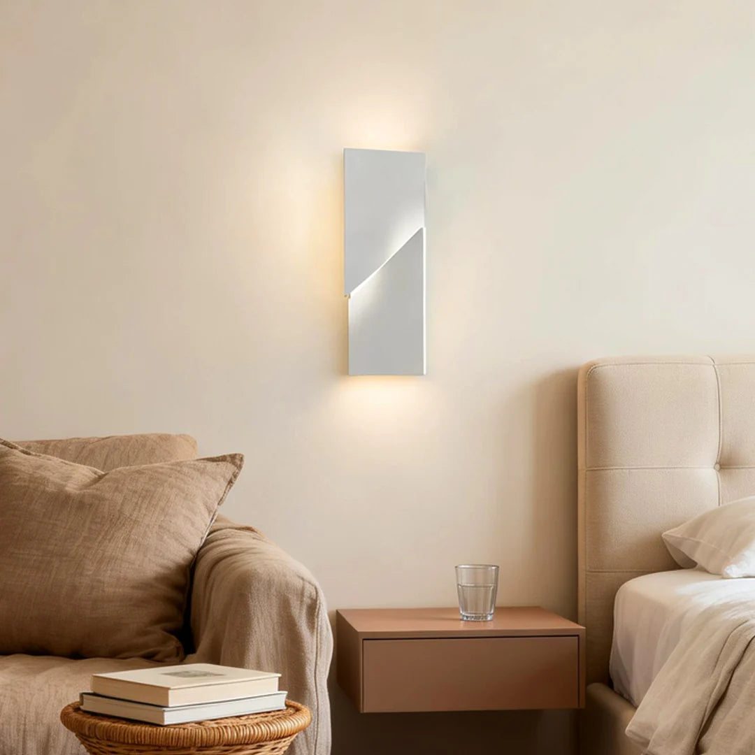RoyaleGlow Modern Metal LED Wall Sconce - Linear Up Down Geometric Corridor Wall Lamp