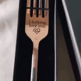 Royallure Engraved Love Fork - Unique Romantic Gift for Memorable Meals