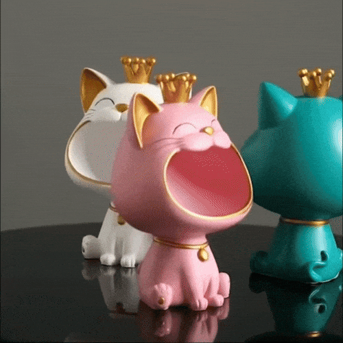 Royallure Lucky Cat Storage Jar – Figurine for Organizing Keys, Jewelry, and Coins