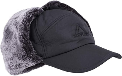 Luxora Premium Mens Winter Cold Weather Snow Hat With Ear Flaps And Brim