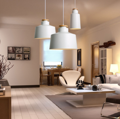 RoyaleGlow Modern Farmhouse Metal & Wood Pendant Light - Kitchen Island Lighting