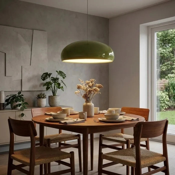 Royelux Nordic Bauhaus Black Metal Bowl Pendant Light Fixture