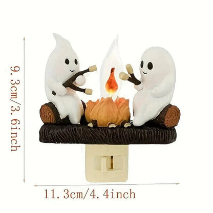 Royaleva Halloween Ghost Bonfire Night Light - Campfire Flicker Flame Night Light