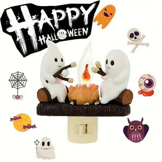 Royaleva Halloween Ghost Bonfire Night Light - Campfire Flicker Flame Night Light