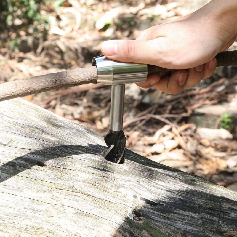 Bushcraft Hand Auger Drill – Scotch Eye Wood Auger for Camping & Survival Gear